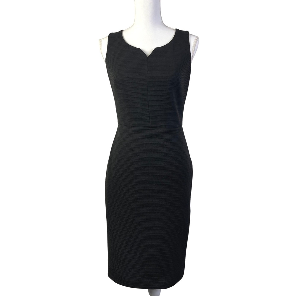 White House Black Market Minimalist‎ Officecore Classic Dress Sheath Black 2